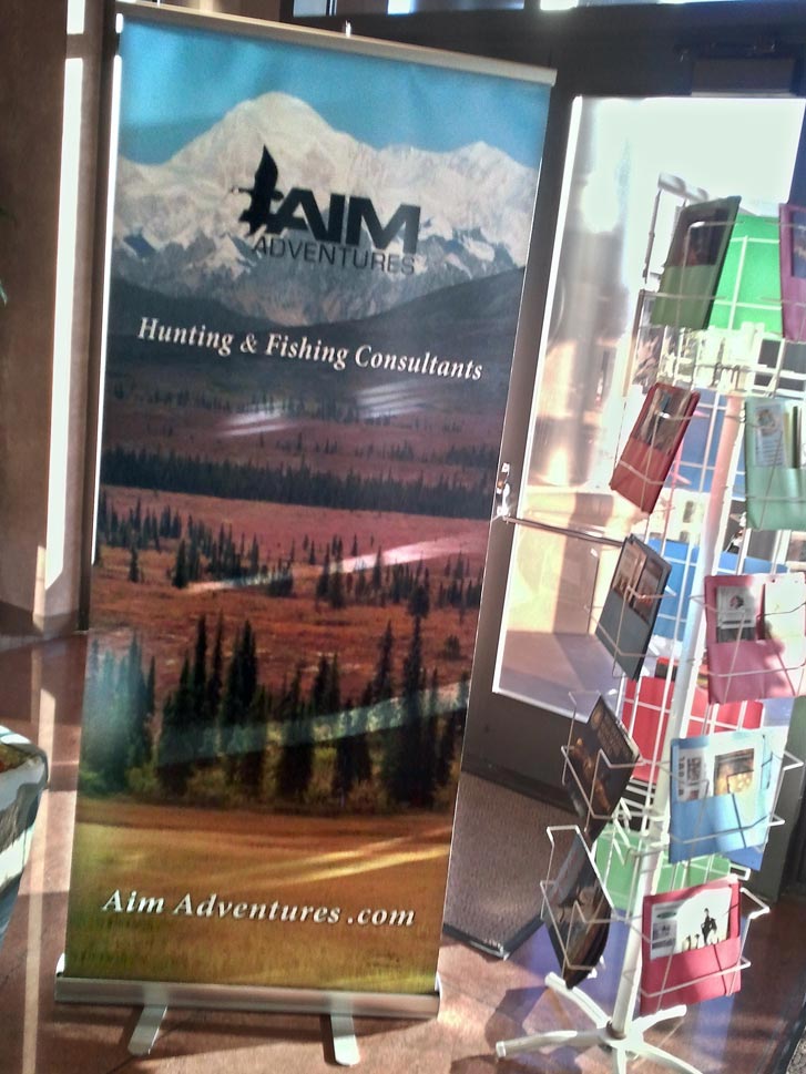 a tradeshow banner is deployed in the field