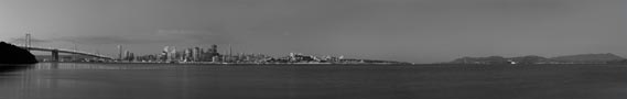 san francisco panorama from the oakland bridge to alcatraz