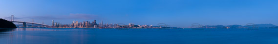 san francisco skyline panorama at dawn