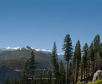 yosemite view of half dome, tenaya canyon, nevada fall and the distant mountains of the park viewed from glacier point